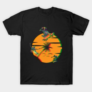 Trippy skeletons skateboarding T-Shirt